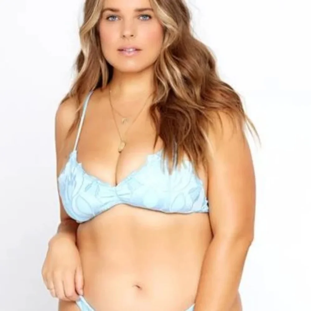 L*Space Jean Bikini Top Blue